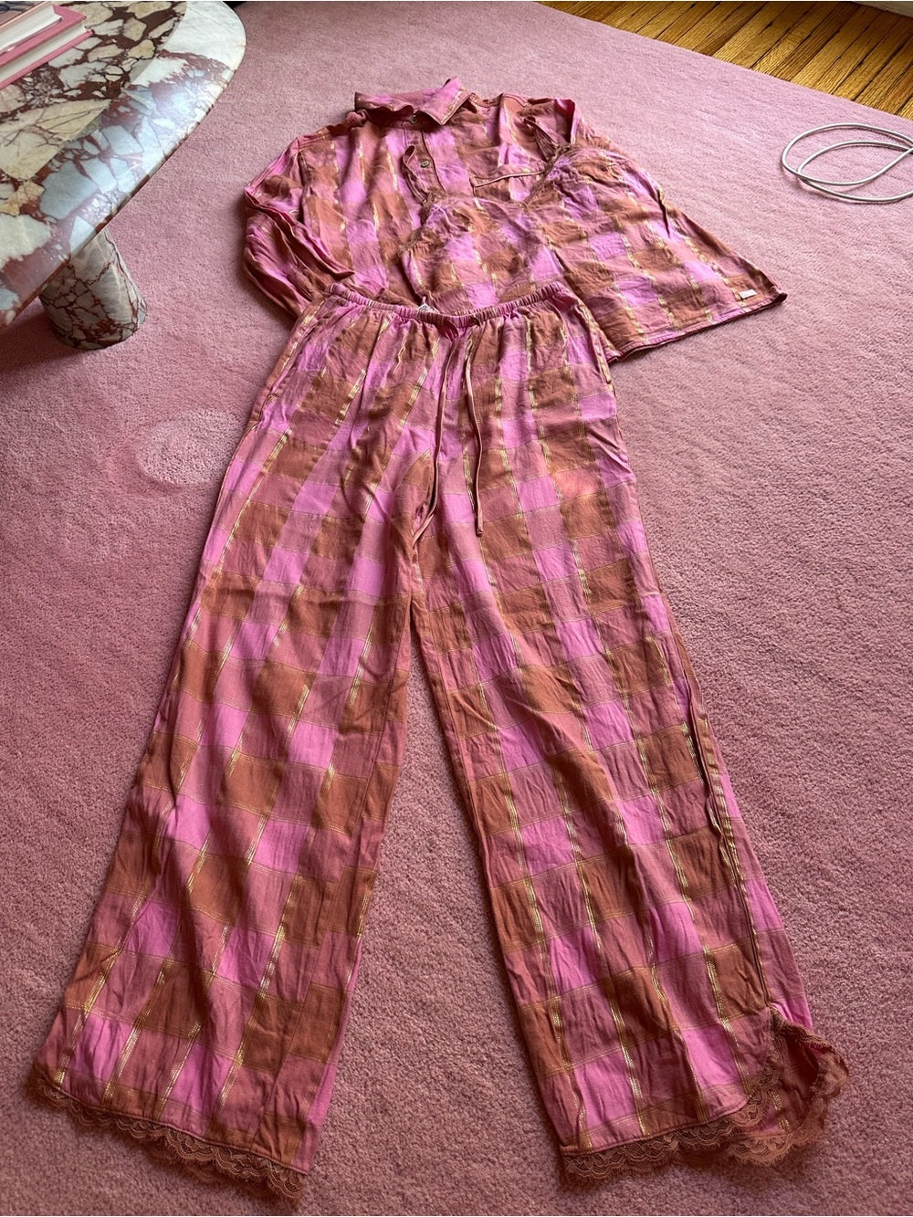 Victoria's Secret Pink Plaid Lounge Pajama Set